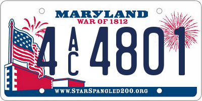 MD license plate 4AC4801