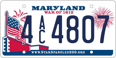 MD license plate 4AC4807