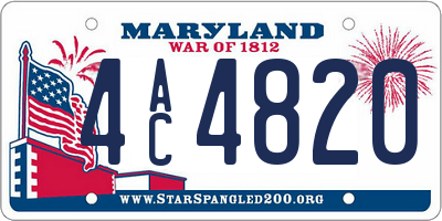 MD license plate 4AC4820