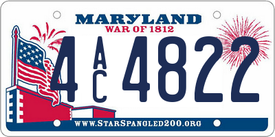 MD license plate 4AC4822