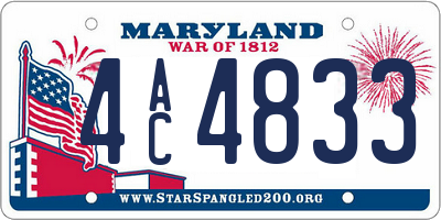 MD license plate 4AC4833