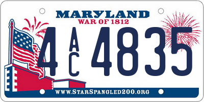 MD license plate 4AC4835
