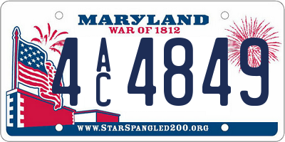 MD license plate 4AC4849