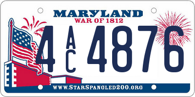 MD license plate 4AC4876
