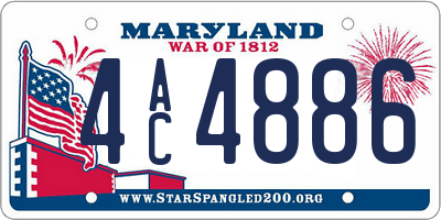MD license plate 4AC4886