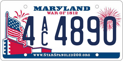 MD license plate 4AC4890