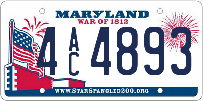 MD license plate 4AC4893
