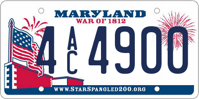 MD license plate 4AC4900