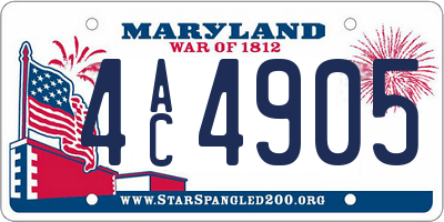 MD license plate 4AC4905