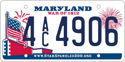 MD license plate 4AC4906