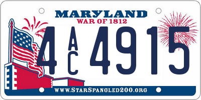 MD license plate 4AC4915