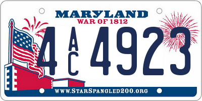 MD license plate 4AC4923