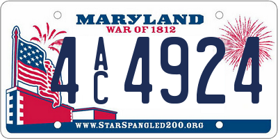 MD license plate 4AC4924
