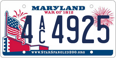 MD license plate 4AC4925