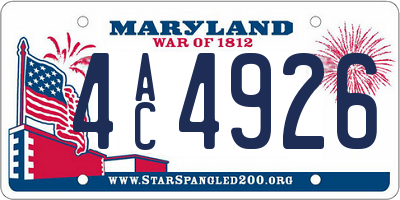 MD license plate 4AC4926