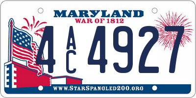 MD license plate 4AC4927