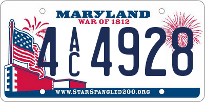 MD license plate 4AC4928