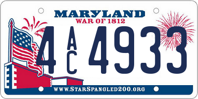 MD license plate 4AC4933