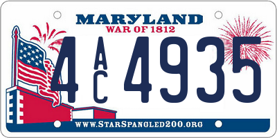 MD license plate 4AC4935