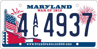 MD license plate 4AC4937