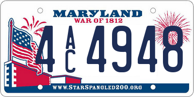 MD license plate 4AC4948