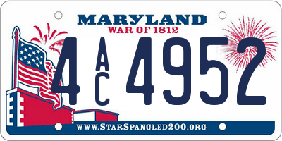 MD license plate 4AC4952