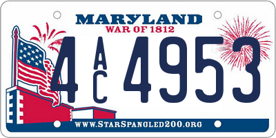 MD license plate 4AC4953