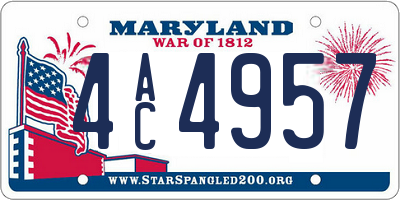 MD license plate 4AC4957