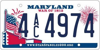 MD license plate 4AC4974