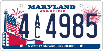 MD license plate 4AC4985