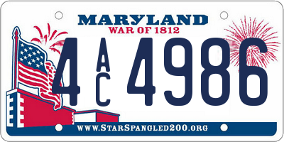 MD license plate 4AC4986