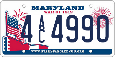 MD license plate 4AC4990