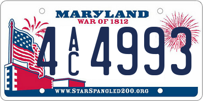 MD license plate 4AC4993