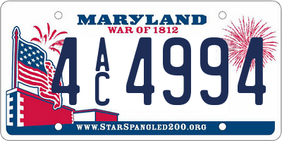 MD license plate 4AC4994
