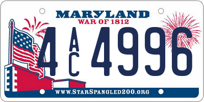MD license plate 4AC4996