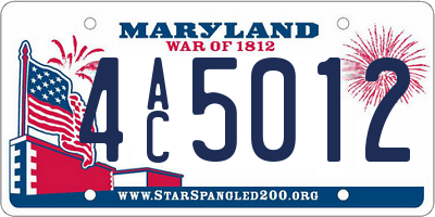 MD license plate 4AC5012