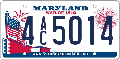 MD license plate 4AC5014