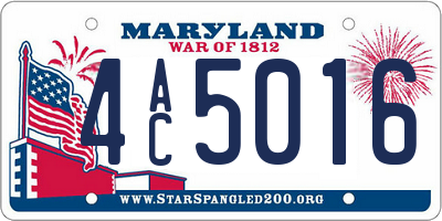 MD license plate 4AC5016