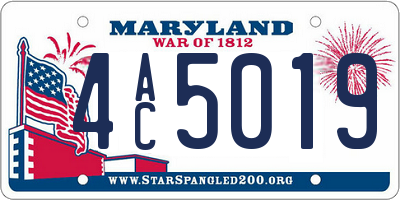 MD license plate 4AC5019