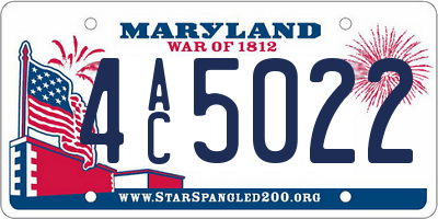 MD license plate 4AC5022
