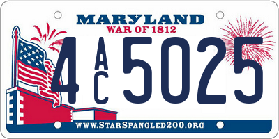 MD license plate 4AC5025