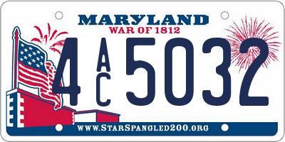 MD license plate 4AC5032