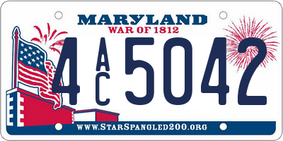 MD license plate 4AC5042