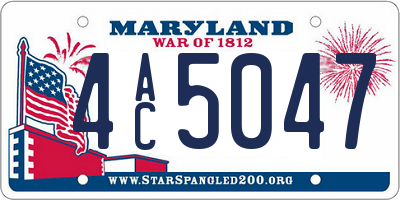 MD license plate 4AC5047