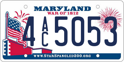 MD license plate 4AC5053
