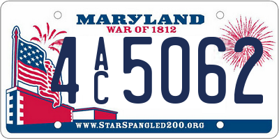 MD license plate 4AC5062