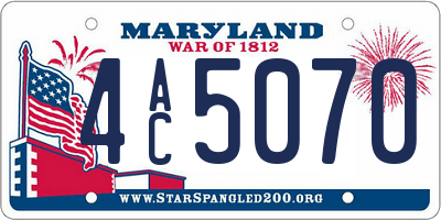 MD license plate 4AC5070