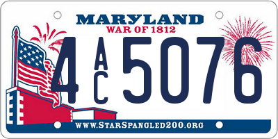 MD license plate 4AC5076