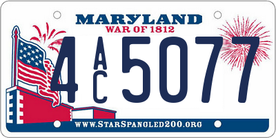 MD license plate 4AC5077