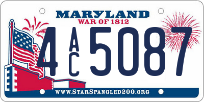MD license plate 4AC5087